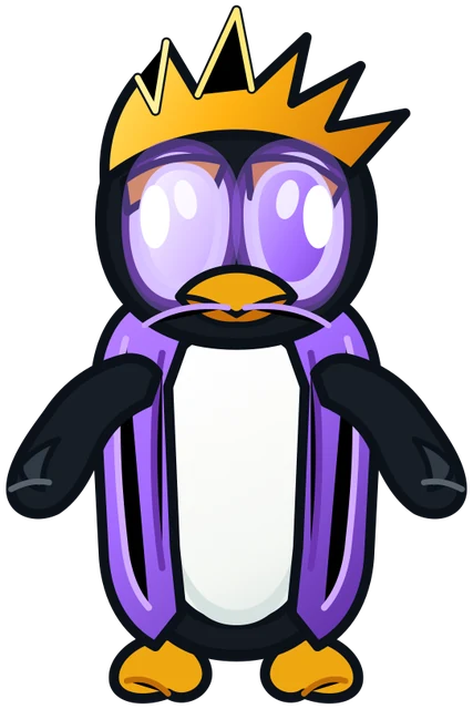 The Aurora Mesmer, a crested penguin with huge glowing violet eyes